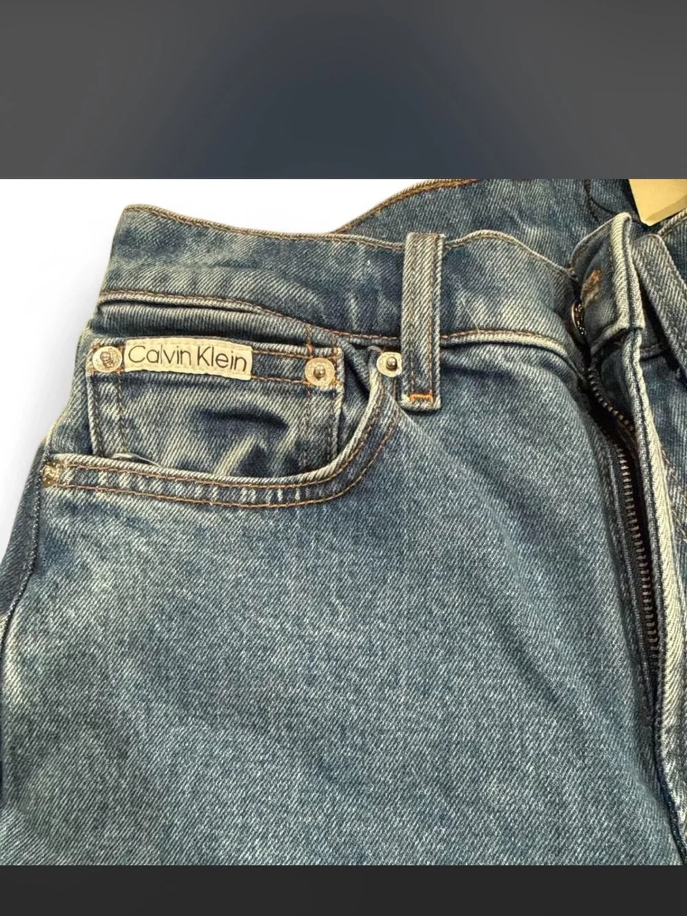 Calvin Klein Relaxed Wide-Leg Blue Jeans